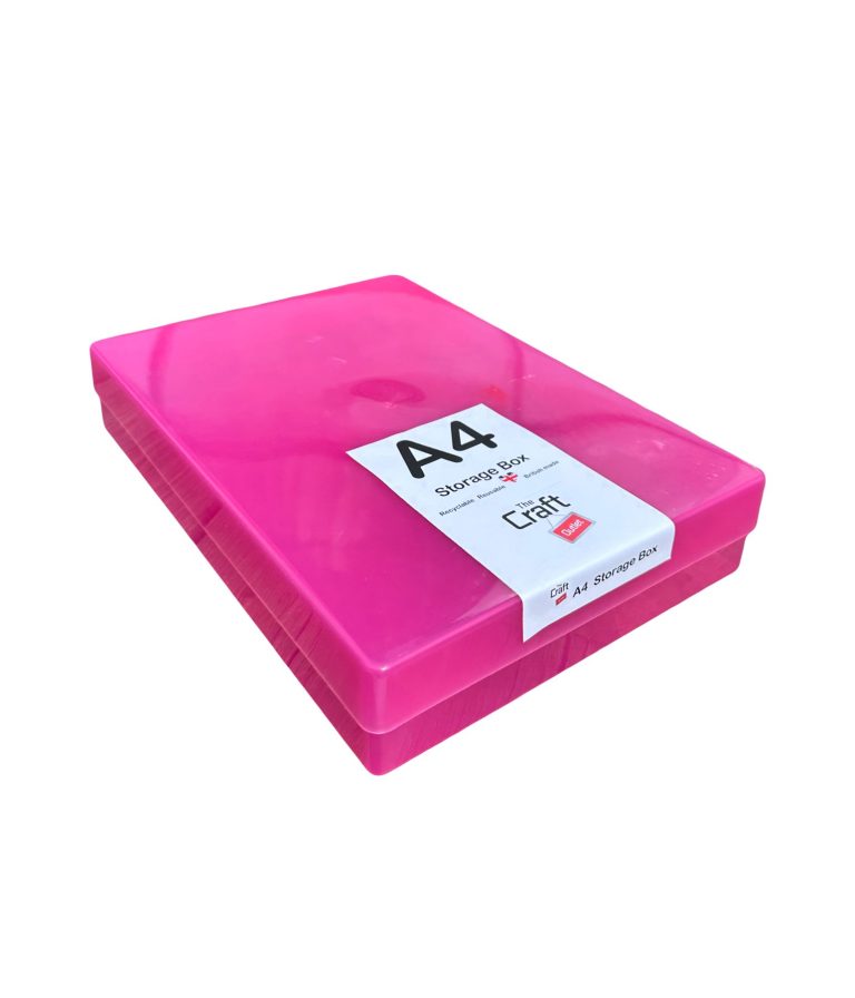 Hot Pink Translucent A4 Plastic Craft Storage Box The Craft Outlet Store