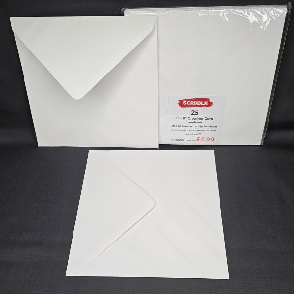 Luxury 8"x 8" Card Blanks 15 Pack & 8"x 8" Envelopes 25 Pack
