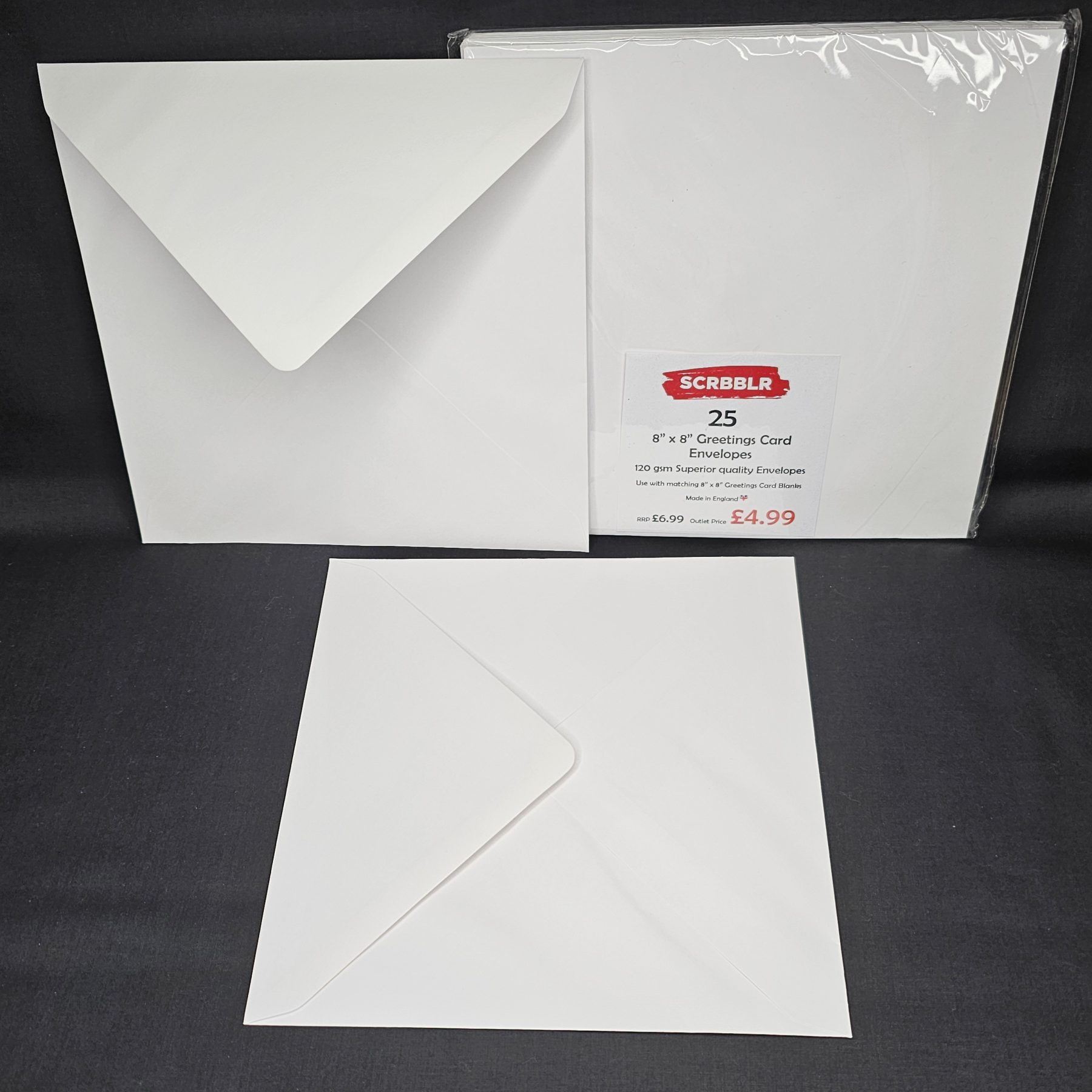 Luxury 8"x 8" Card Blanks 15 Pack & 8"x 8" Envelopes 25 Pack