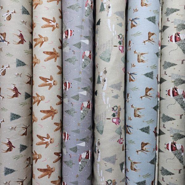 Panama Weave 100% Plain Cotton Fabric - Christmas Design - CP004