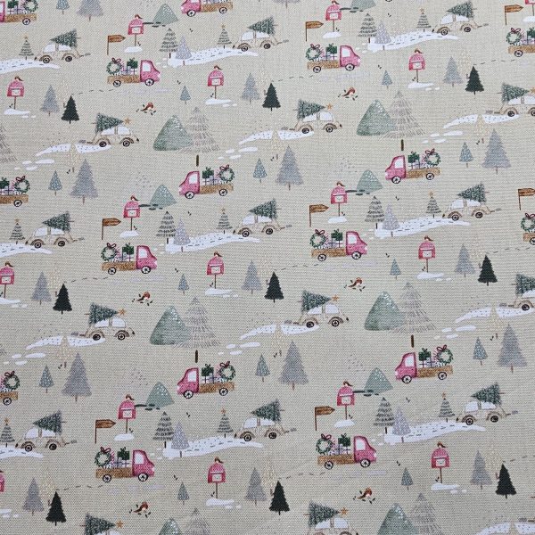 Panama Weave 100% Plain Cotton Fabric - Christmas Design - CP003