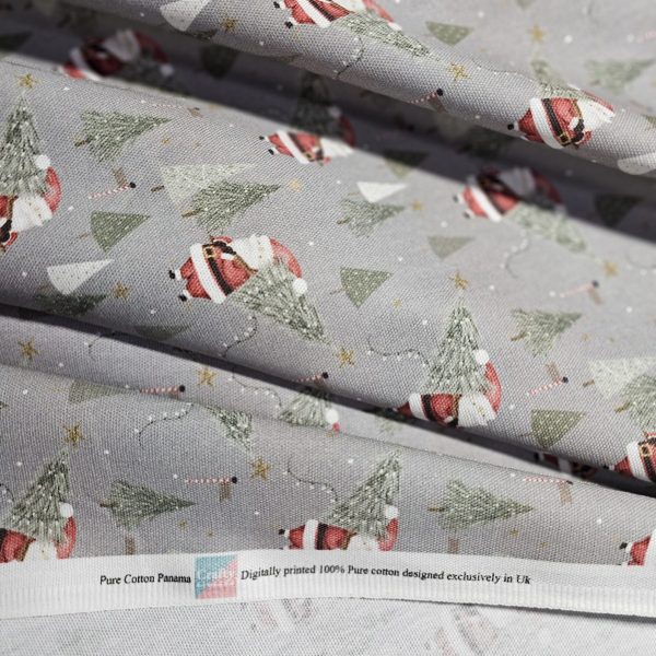 Panama Weave 100% Plain Cotton Fabric - Christmas Design - CP004