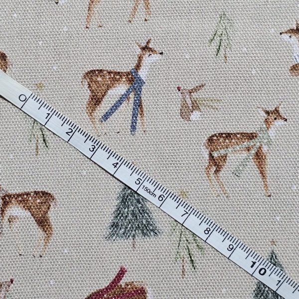 Panama Weave 100% Plain Cotton Fabric - Christmas Design - CP006