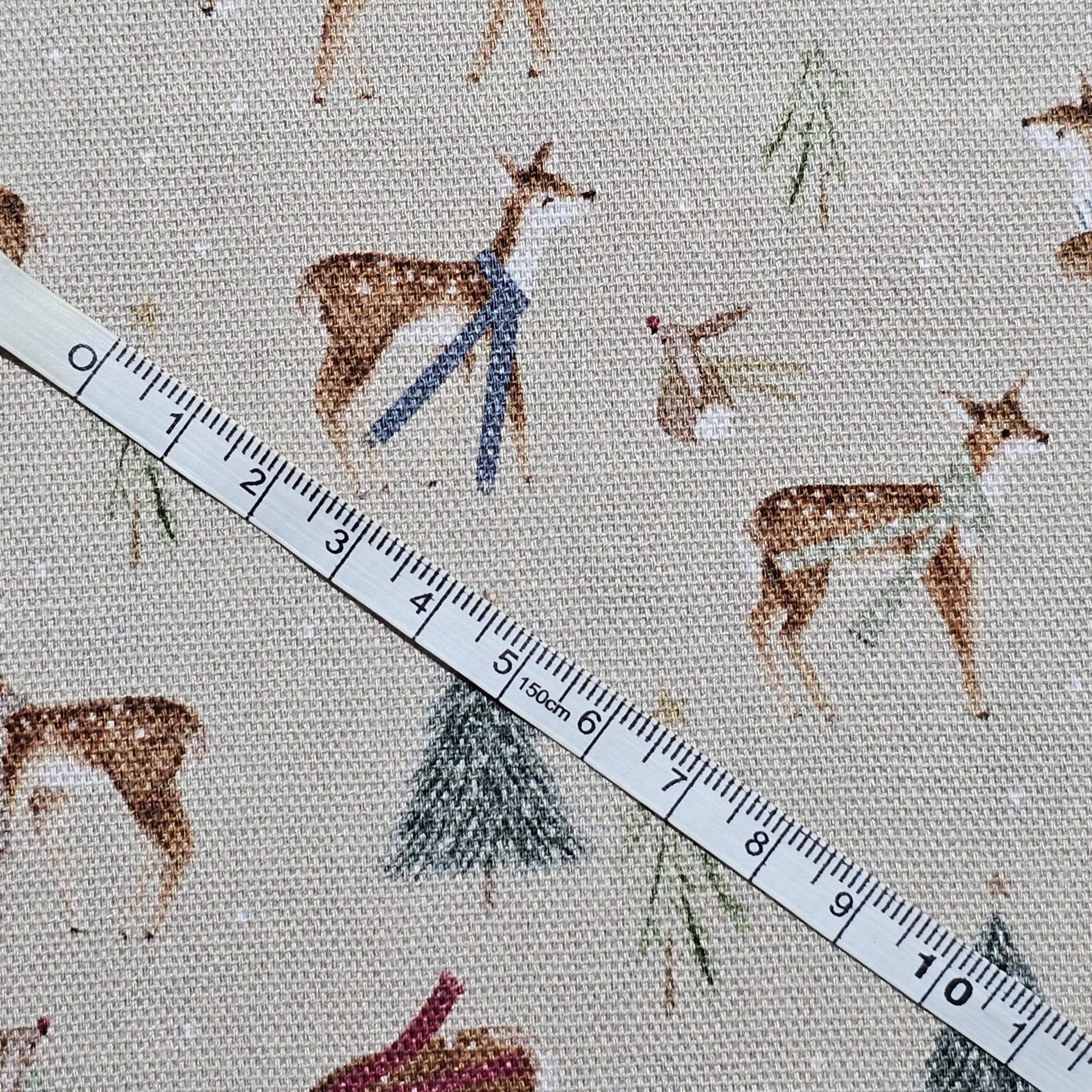 Panama Weave 100% Plain Cotton Fabric - Christmas Design - CP006