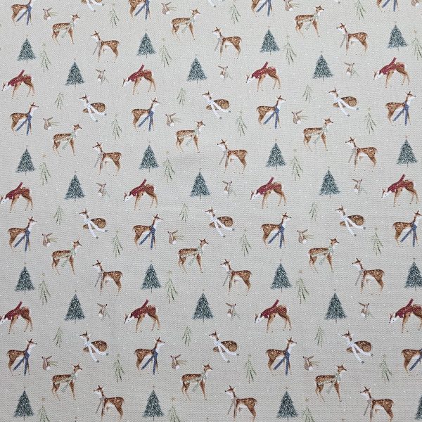 Panama Weave 100% Plain Cotton Fabric - Christmas Design - CP006