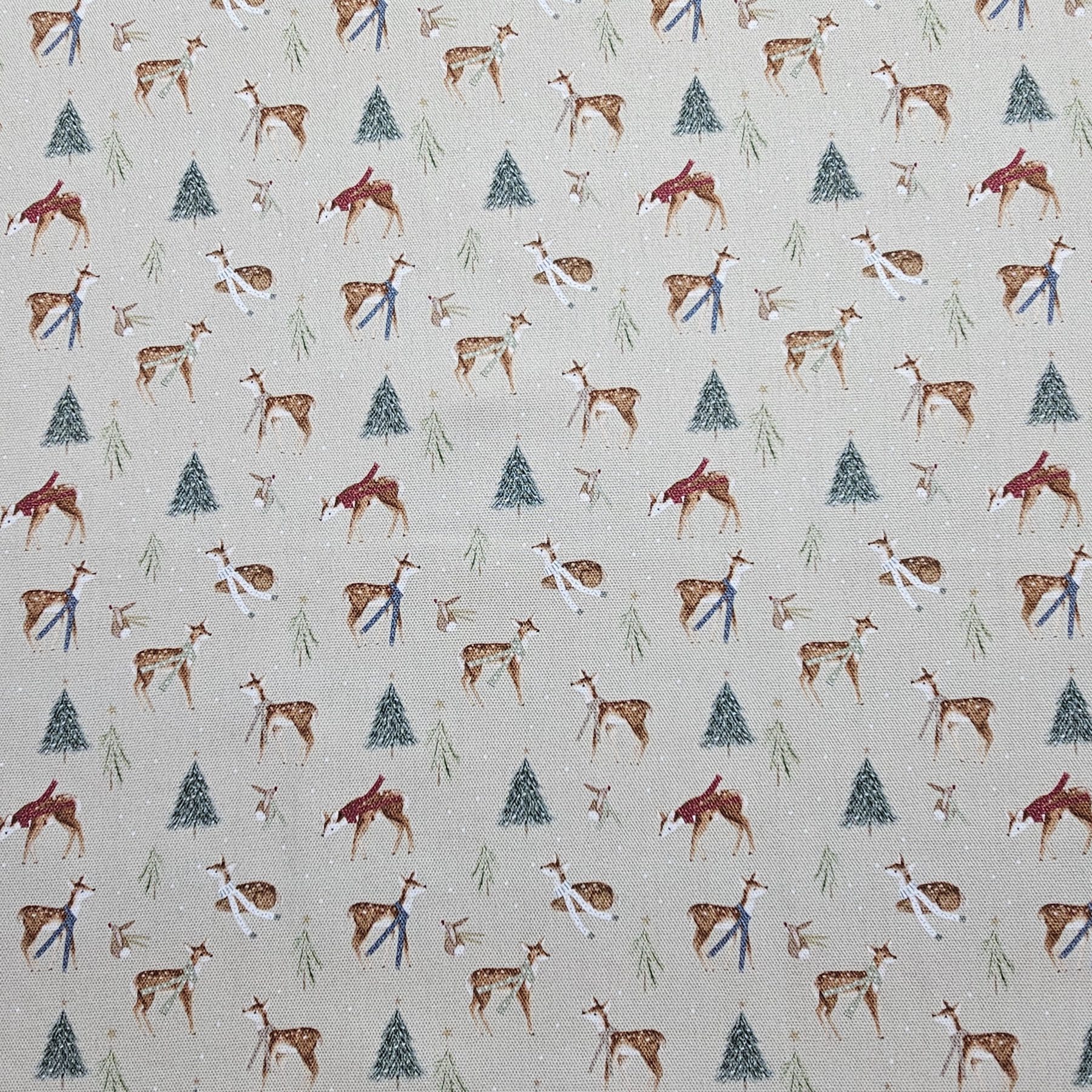 Panama Weave 100% Plain Cotton Fabric - Christmas Design - CP006