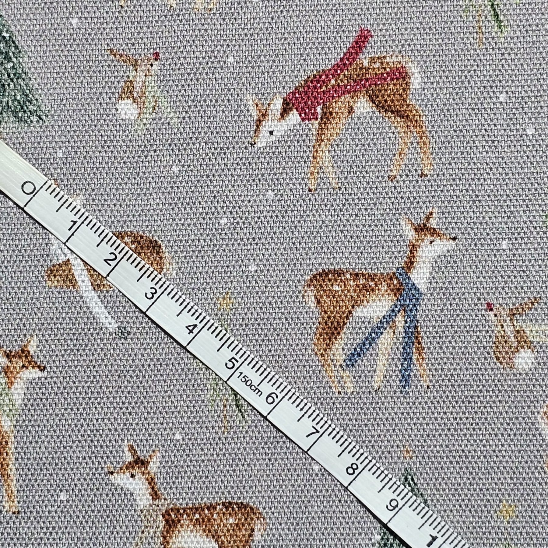 Panama Weave 100% Plain Cotton Fabric - Christmas Design - CP015