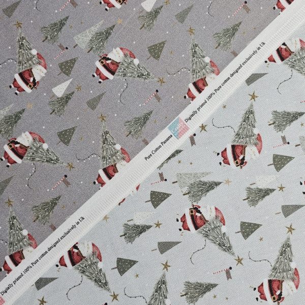 Panama Weave 100% Plain Cotton Fabric - Christmas Design - CP016