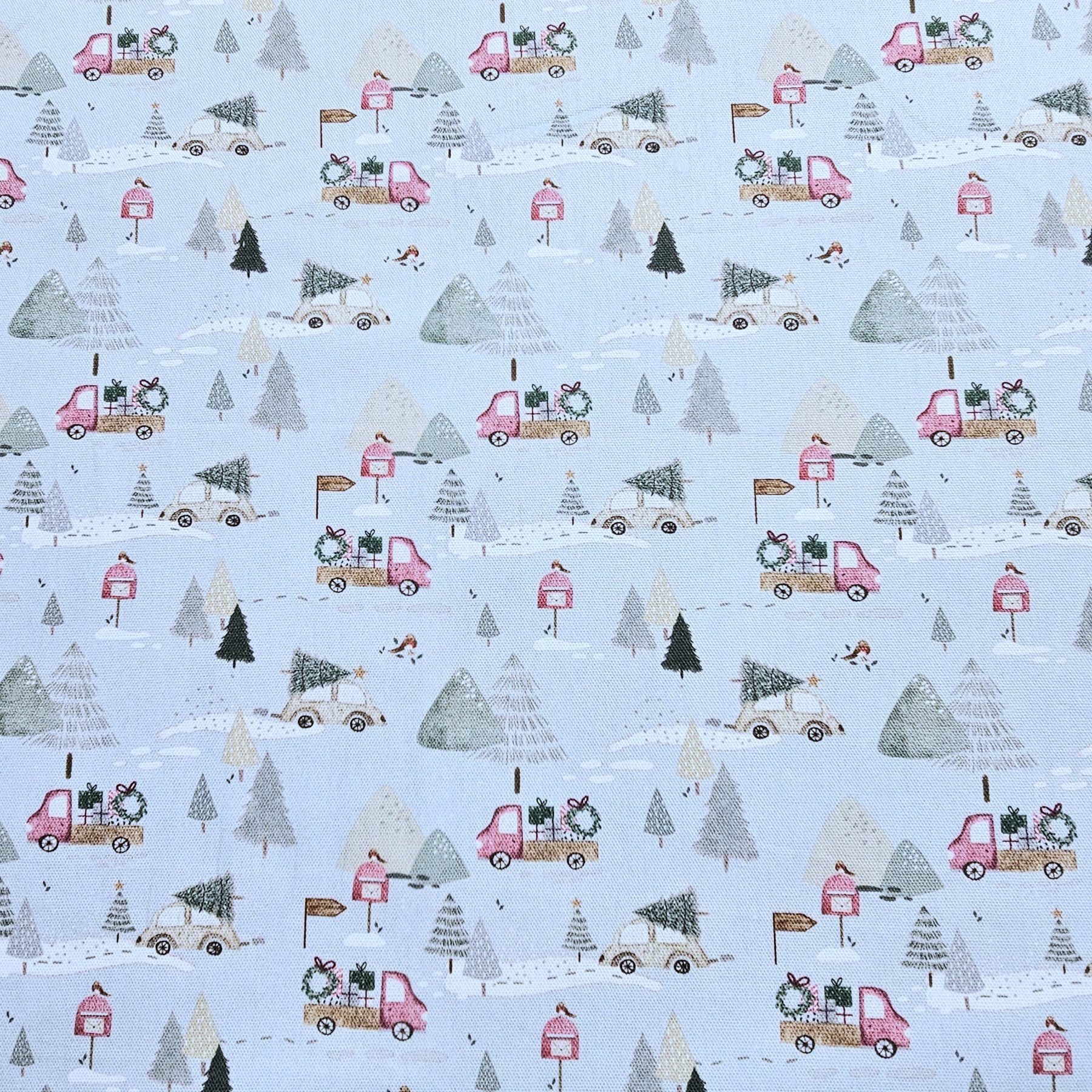 Panama Weave 100% Plain Cotton Fabric - Christmas Design - CP017