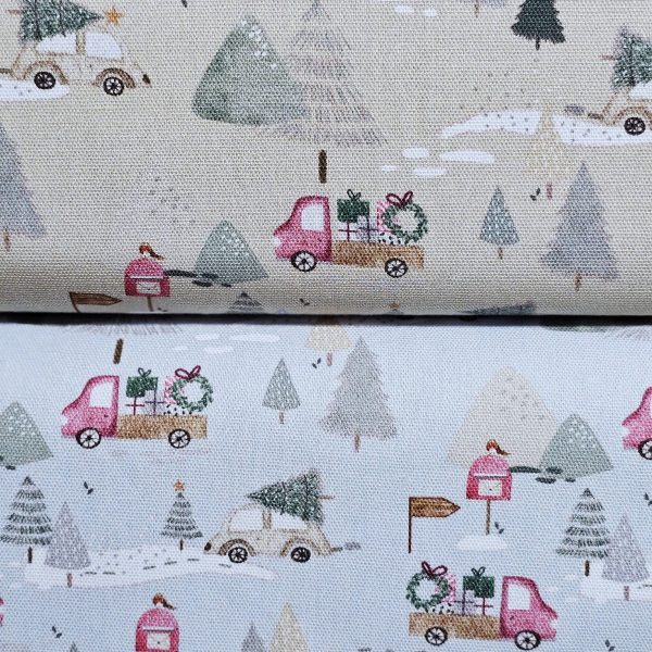 Panama Weave 100% Plain Cotton Fabric - Christmas Design - CP017