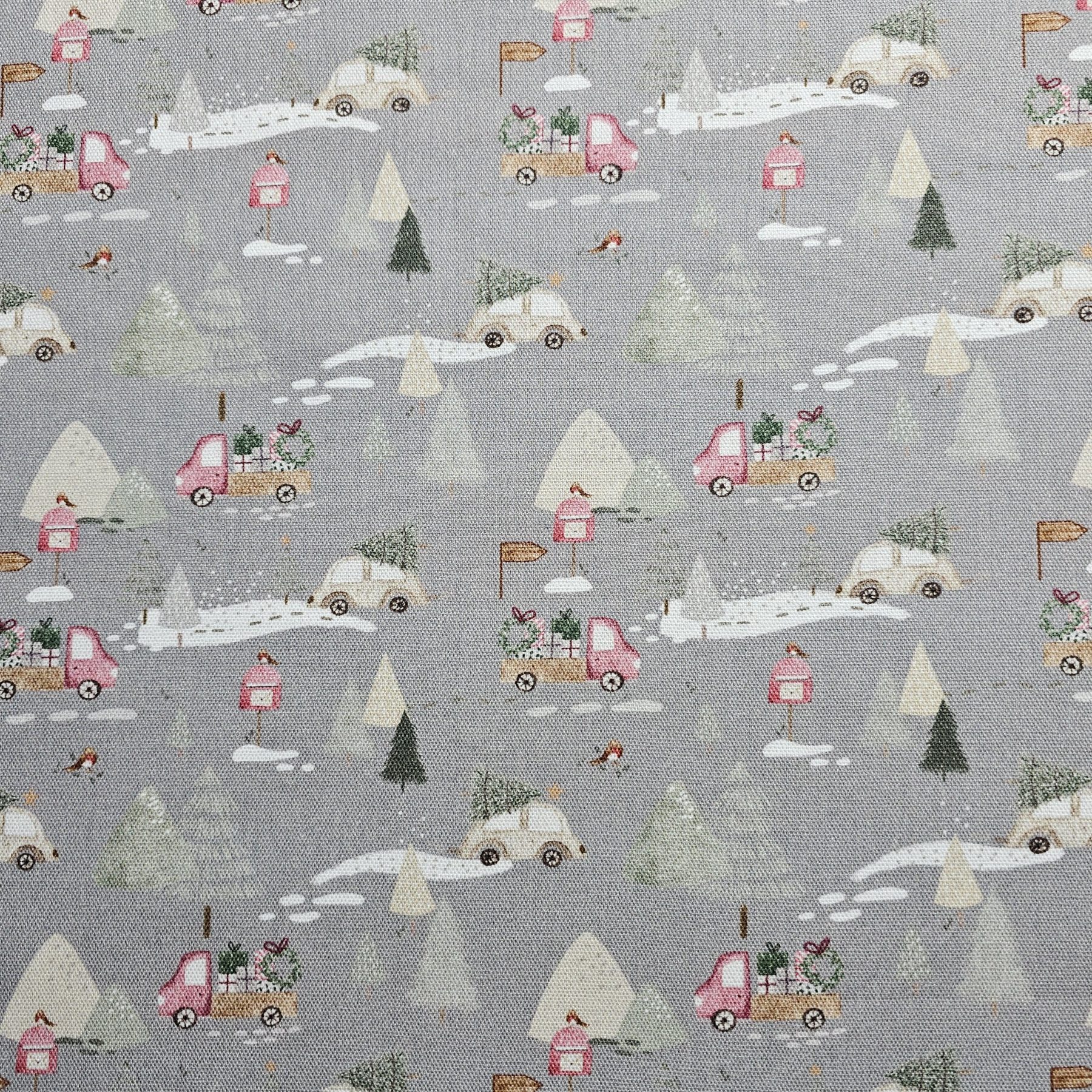 Panama Weave 100% Plain Cotton Fabric - Christmas Design - CP018