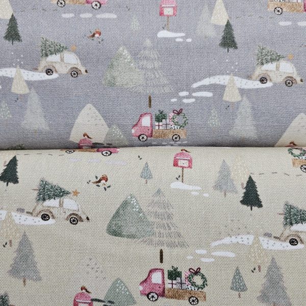 Panama Weave 100% Plain Cotton Fabric - Christmas Design - CP018