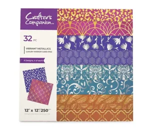 Crafters Companion 12" x 12" Luxury Mirror Card Pad Vibrant Metallics