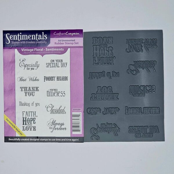 Crafter's Companion - Sentimentals - Vintage Floral Stamps Sentiments