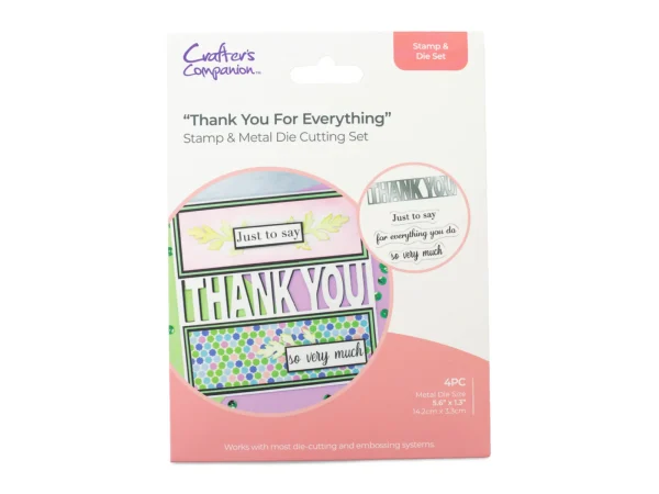 Crafters Companion - Stamp & Die Set - Thank You For Everything