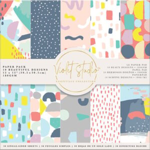 Violet Studio - Essentials Collection - 12"x12" Paper Pack - Abstract 180gsm 30pc
