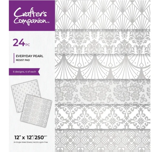 Crafter's Companion - 12" x 12" Everyday Pearl Resist Pad 24 Pack