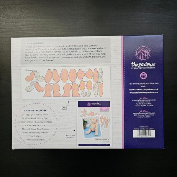 Floral Bunny Teddy Bear Kit by Crafter's Companion Threaders