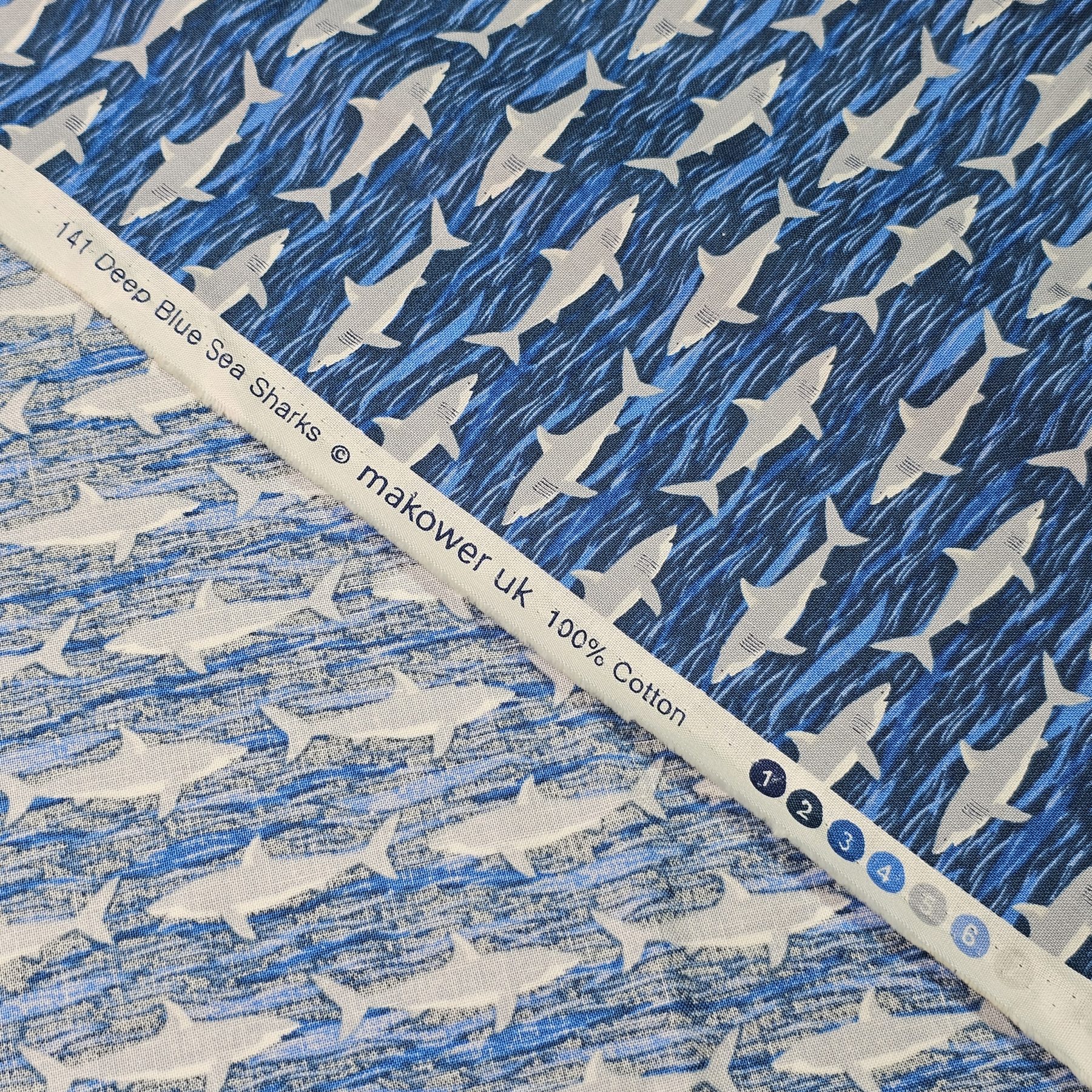 Makower - Deep Blue Sea Sharks - M161