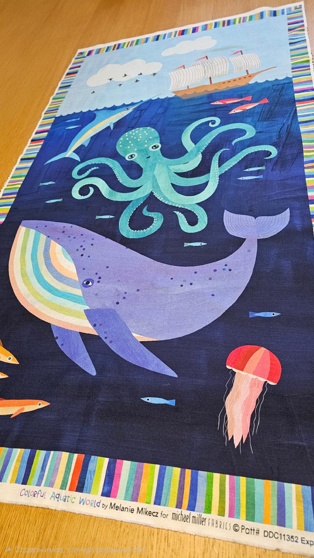 Fabric Panel - Colorful Aquatic World - Panel 30