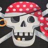 32 Fabric Panel - Pirate Skull and Crossbones - Panel 34