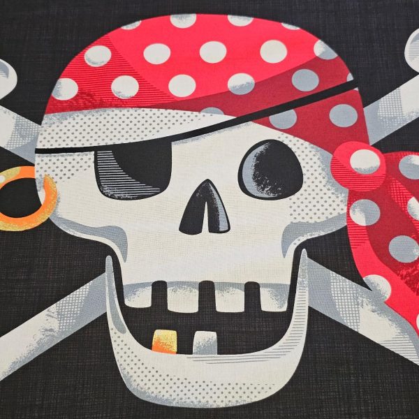 32 Fabric Panel - Pirate Skull and Crossbones - Panel 34