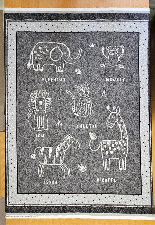 Fabric Panel - Wild Bunch Safari Animals - Panel 72