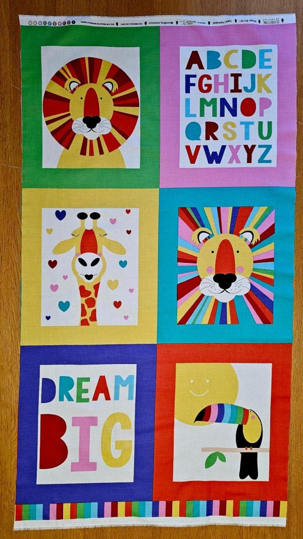 Fabric Panel - Safari Alphabet - Panel 6