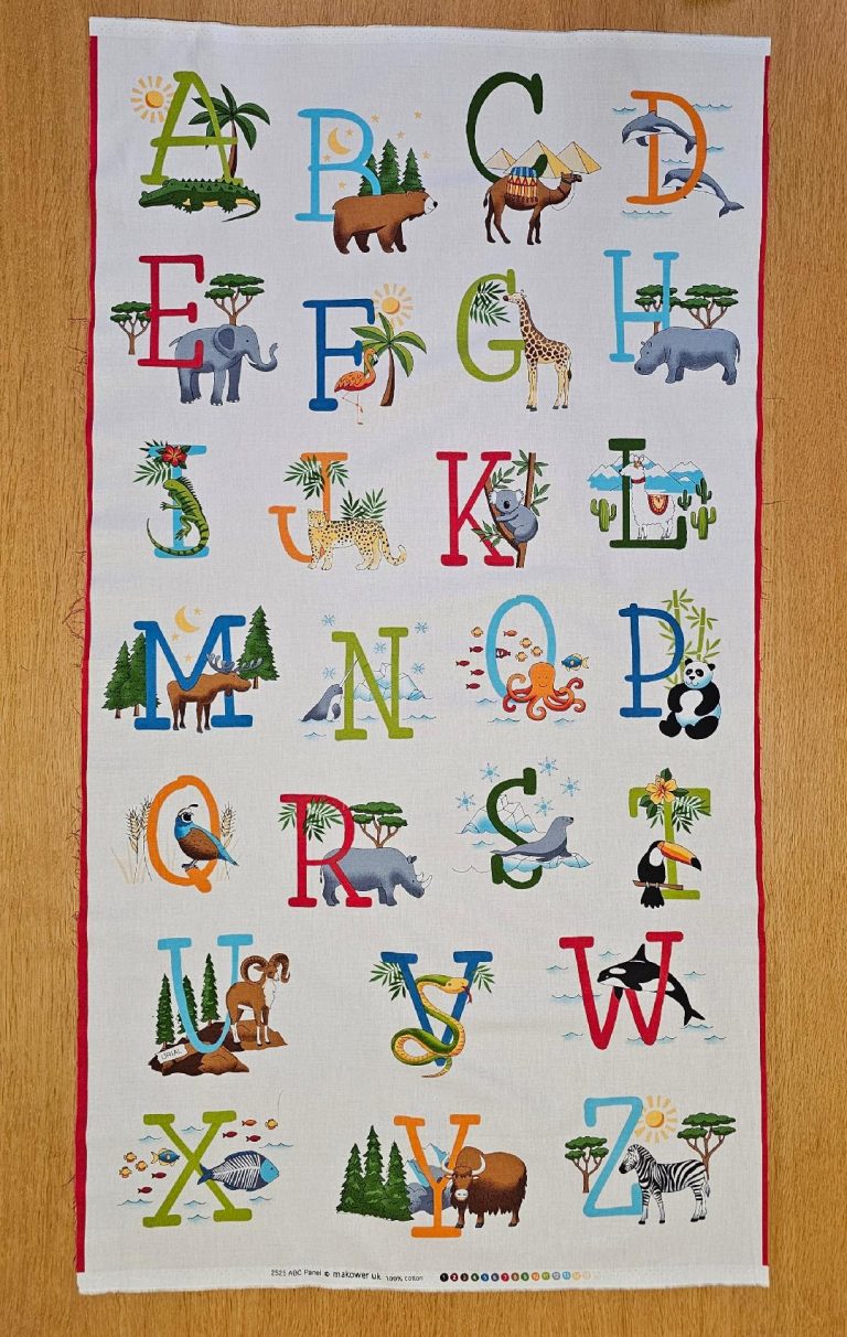 Fabric Panel - ABC Alphabet - Panel 11 - The Craft Outlet Store