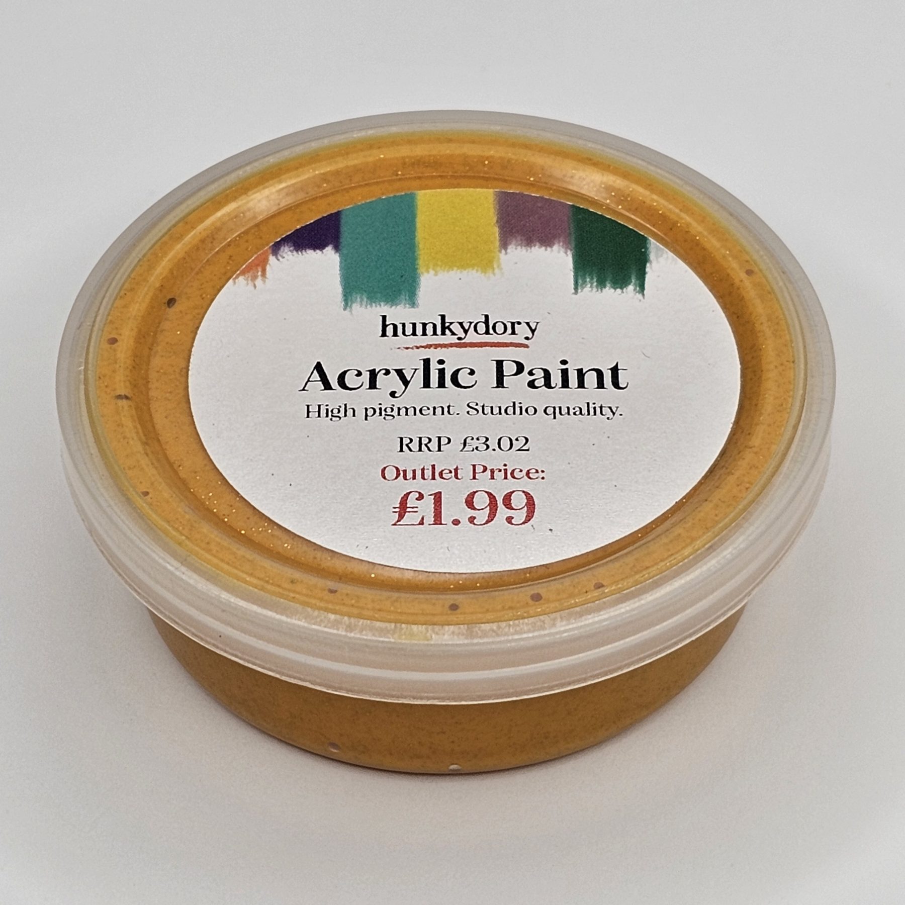 Hunkydory - Artist Acrylic Paint - Glitter - Warm Yellow - 01