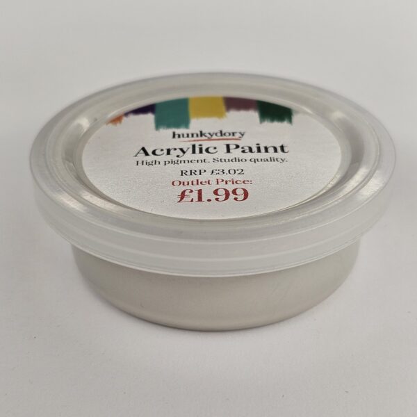 Hunkydory - Artist Acrylic Paint - Metallic - White - 01