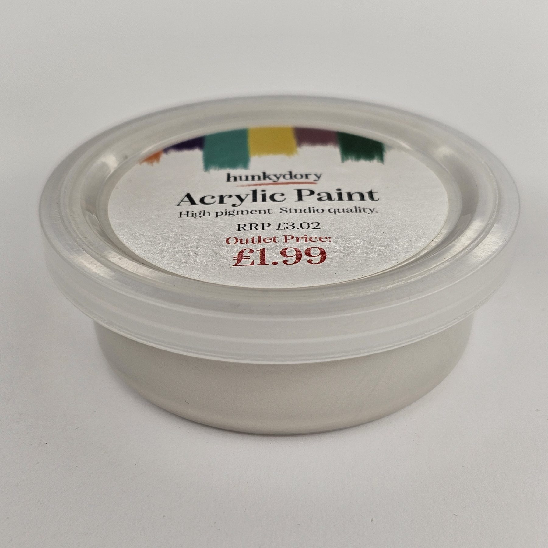 Hunkydory - Artist Acrylic Paint - Metallic - White - 01