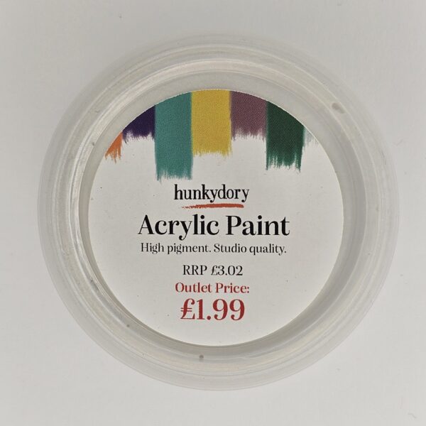 Hunkydory - Artist Acrylic Paint - Metallic - White - 01