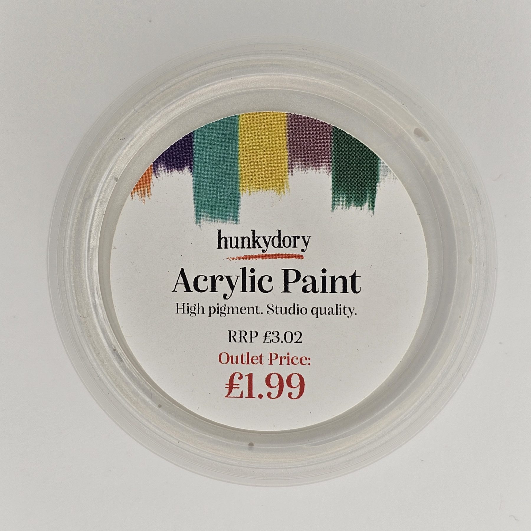 Hunkydory - Artist Acrylic Paint - Metallic - White - 01