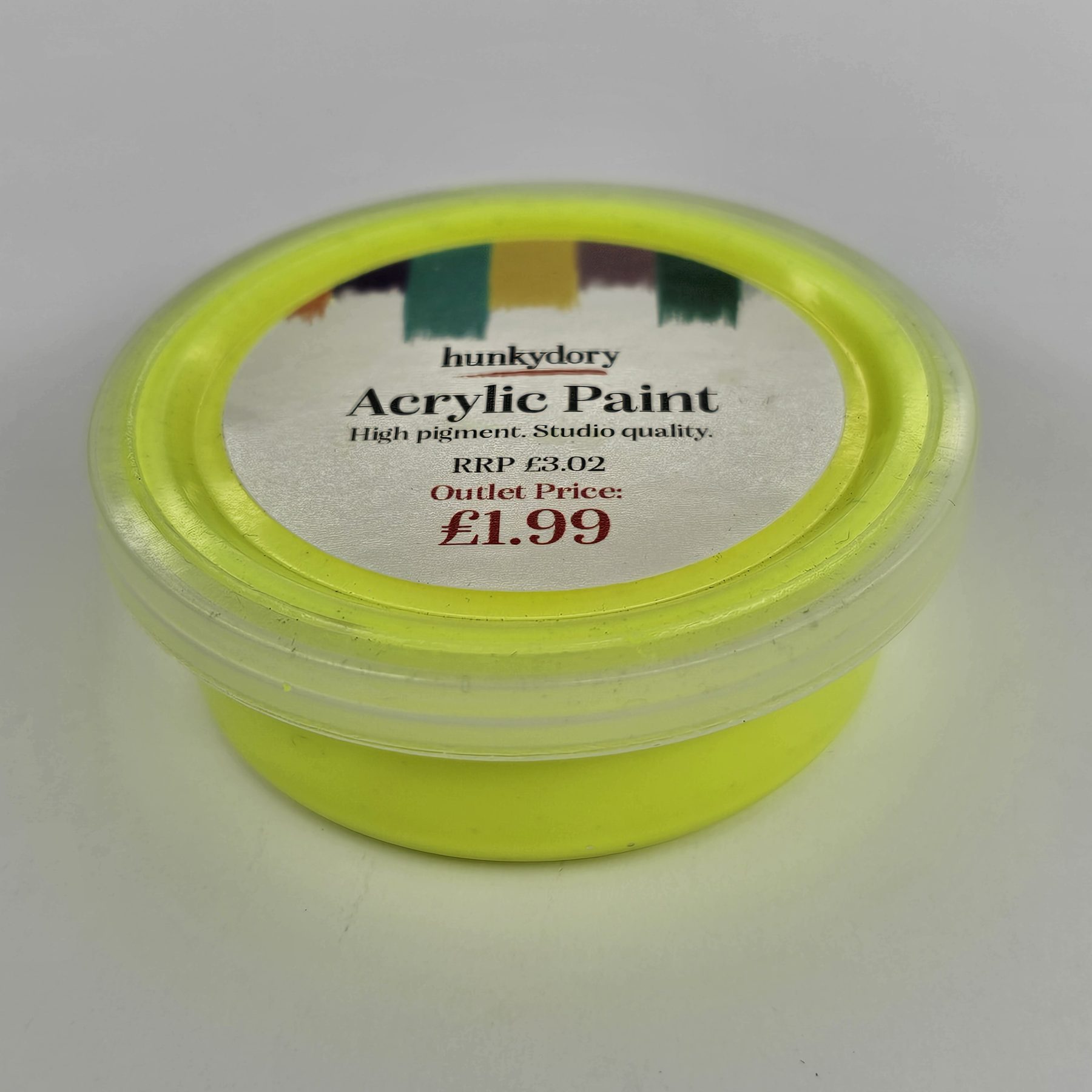 Hunkydory - Artist Acrylic Paint - Neon - Yellow- 01