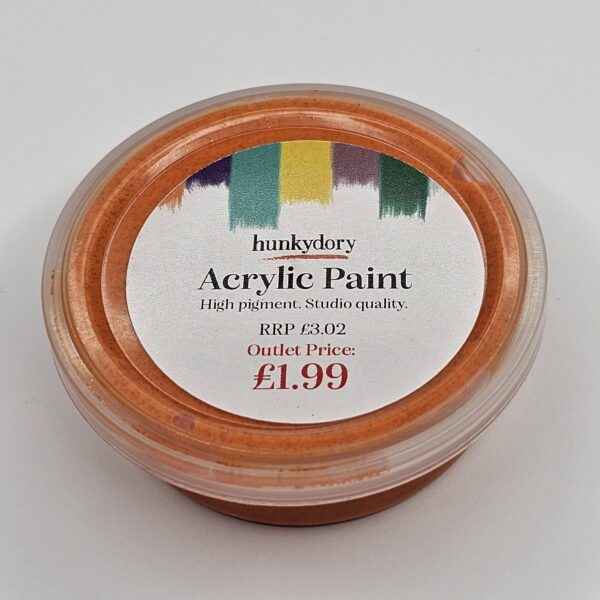 Hunkydory - Artist Acrylic Paint - Glitter - Orange - 02
