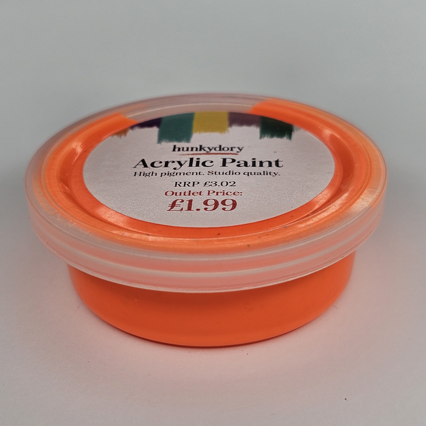 Hunkydory - Artist Acrylic Paint - Neon - Orange - 02
