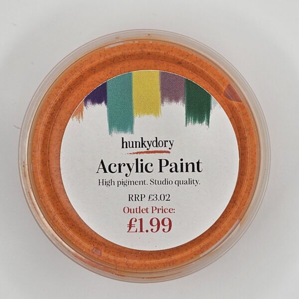 Hunkydory - Artist Acrylic Paint - Glitter - Orange - 02