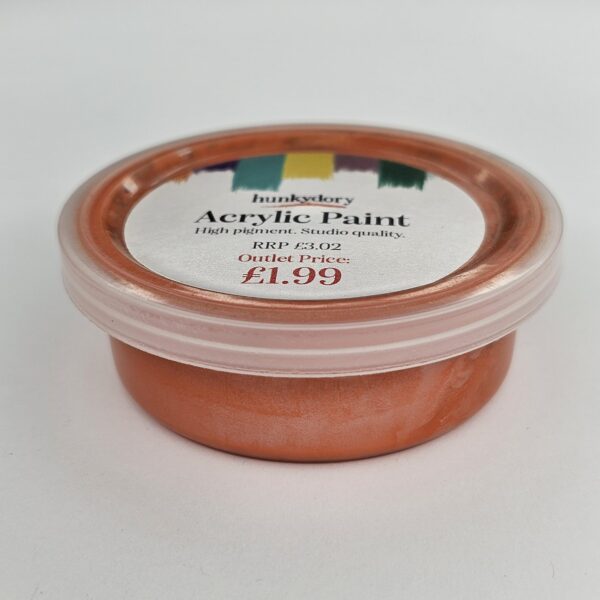 Hunkydory - Artist Acrylic Paint - Metallic - Orange - 03