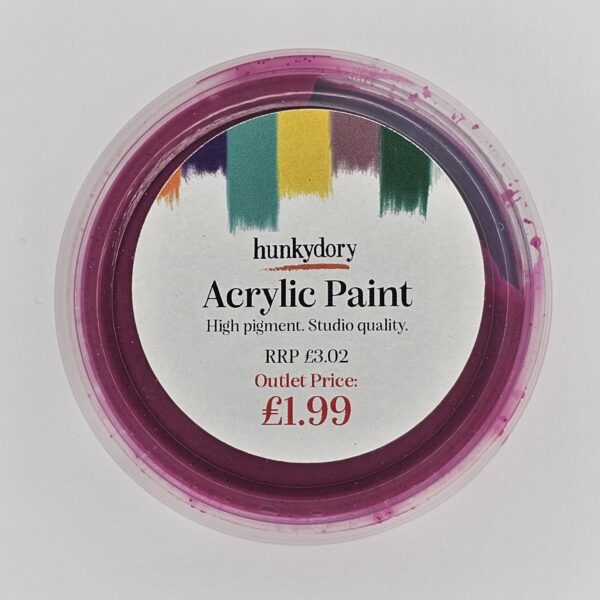Hunkydory - Artist Acrylic Paint - Glitter - Pink - 03