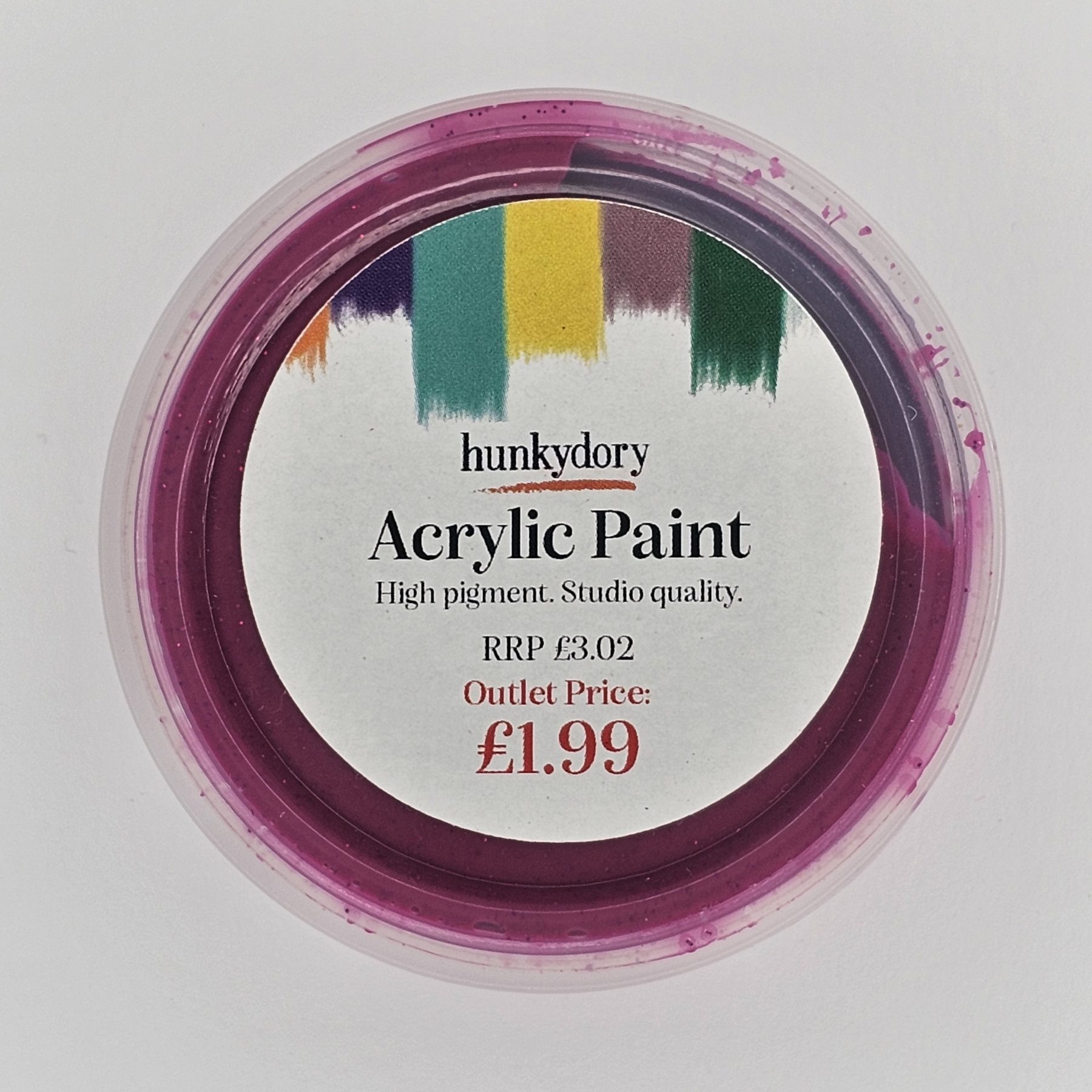 Hunkydory - Artist Acrylic Paint - Glitter - Pink - 03