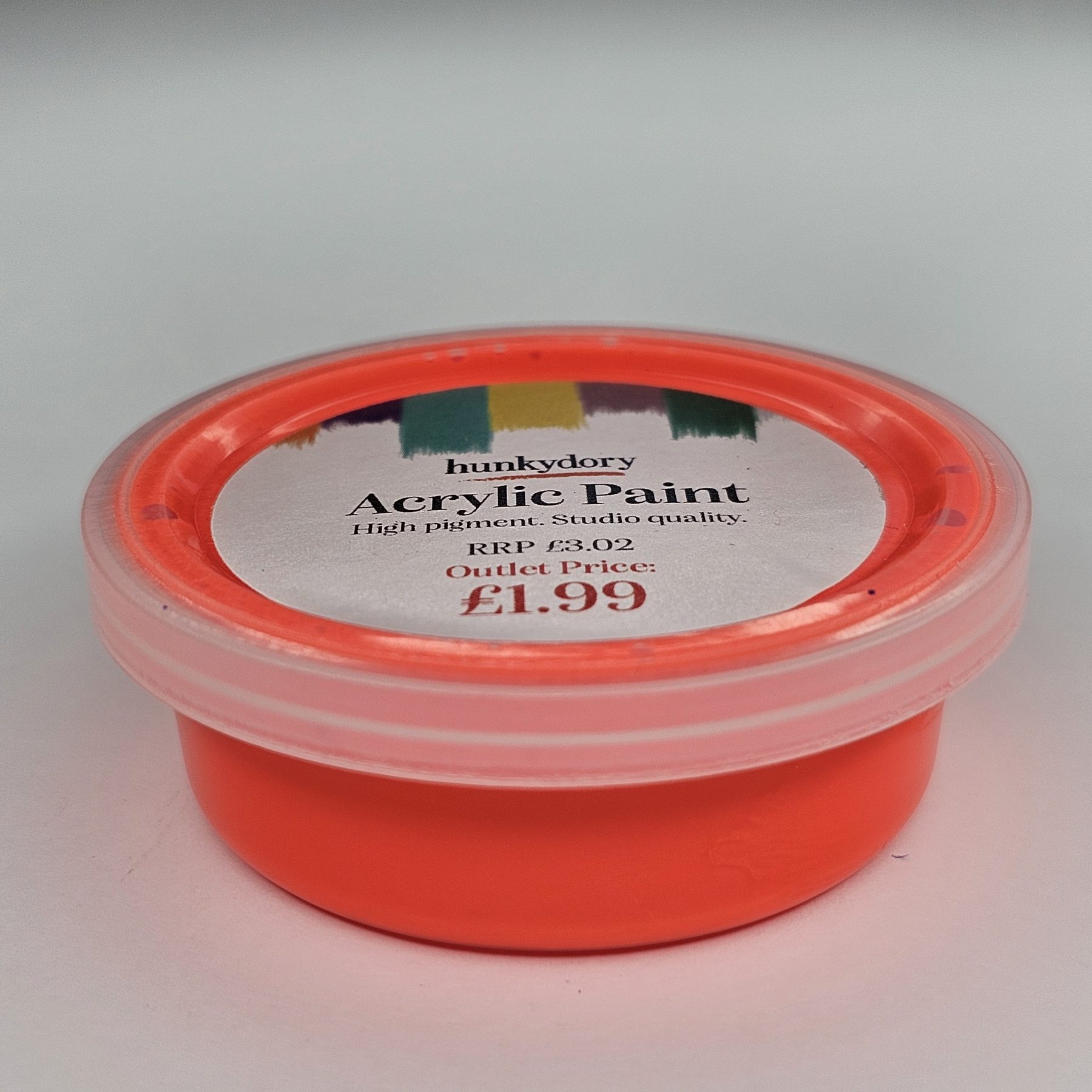 Hunkydory - Artist Acrylic Paint - Neon - Red - 03