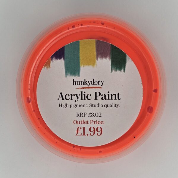 Hunkydory - Artist Acrylic Paint - Neon - Red - 03