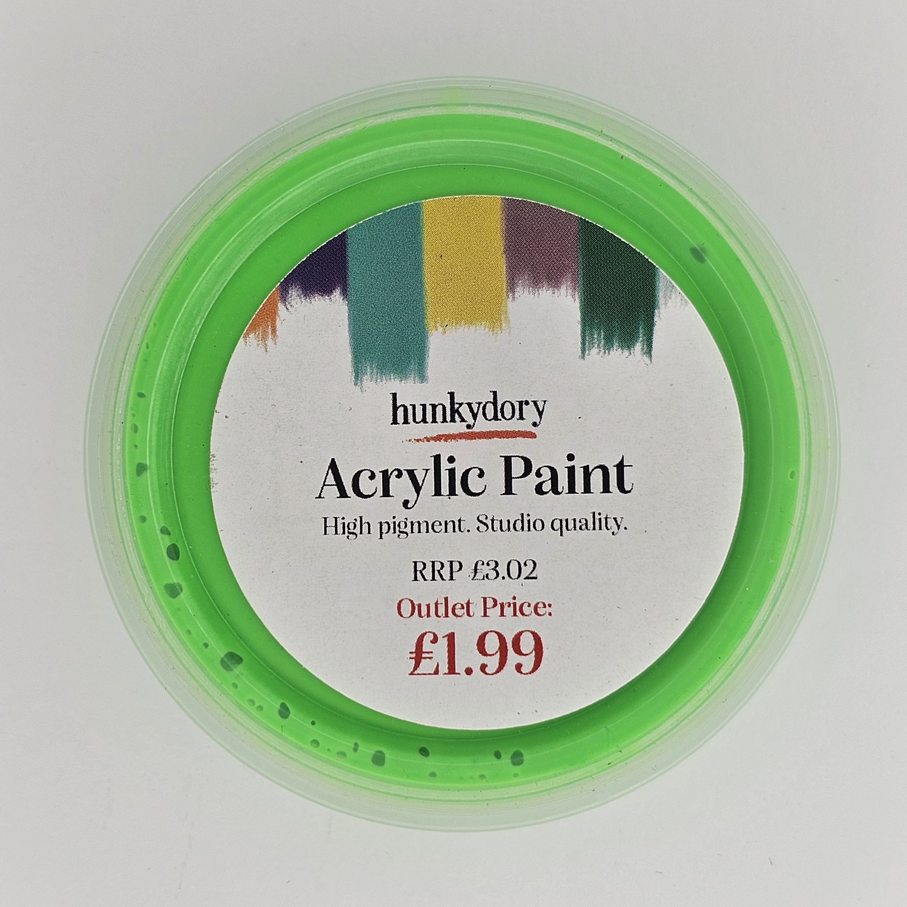 Hunkydory - Artist Acrylic Paint - Neon - Green- 06