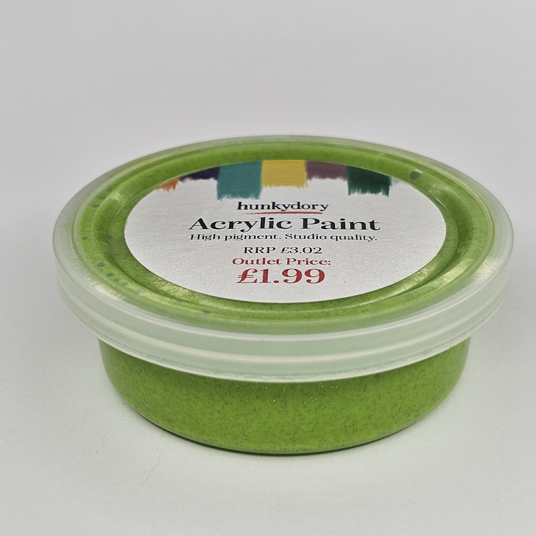 Hunkydory - Artist Acrylic Paint - Glitter - Lime Green - 06