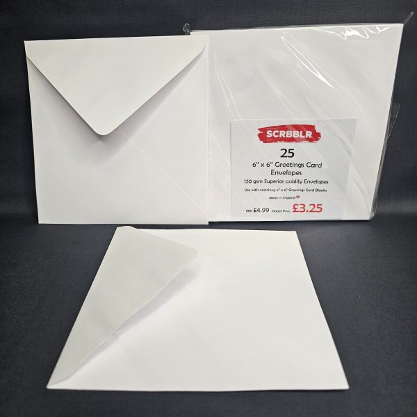 111 Luxury 6"x 6" Card Blanks 20 Pack & 6"x 6" Envelopes 25 Pack