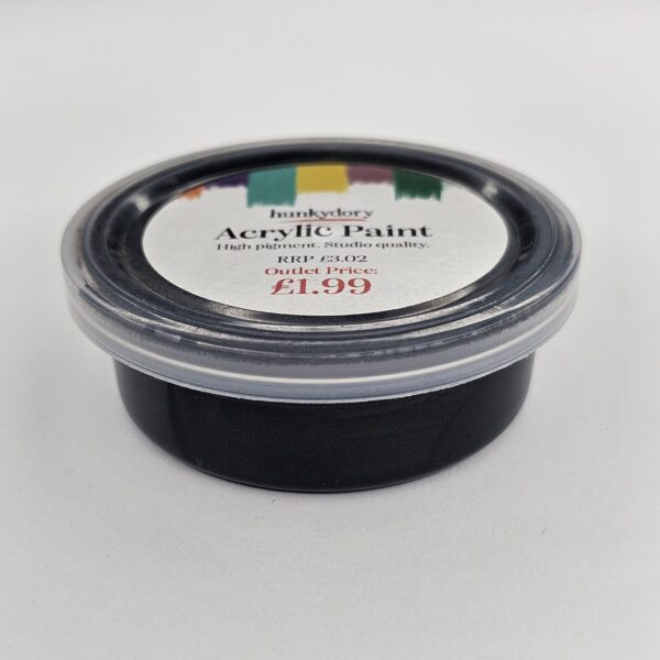 Hunkydory - Artist Acrylic Paint - Metallic - Black - 12