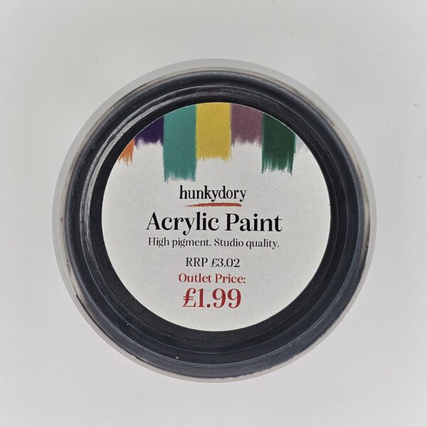 Hunkydory - Artist Acrylic Paint - Metallic - Black - 12