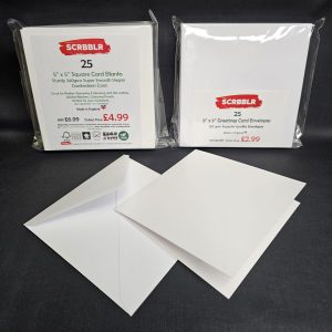 Luxury 5" x 5" Card Blanks / 5" x 5" Envelopes Pack 25
