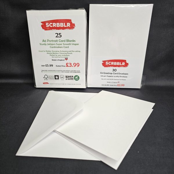 Luxury A6 Card Blanks 25 Pack & C6 Envelopes 30 Pack